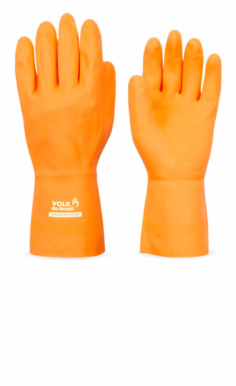 LUVA LATEX LARANJA SUPER REFORÇADA VOLK CA-16311