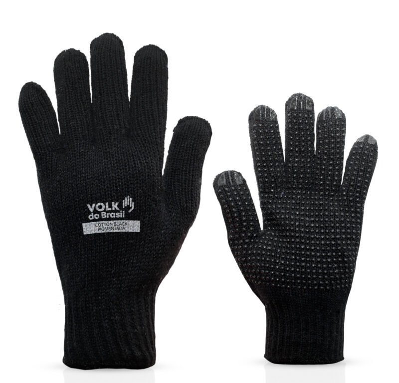 LUVA DE MALHA COTTON BLACK PIGMENTADA VOLK CA-36347