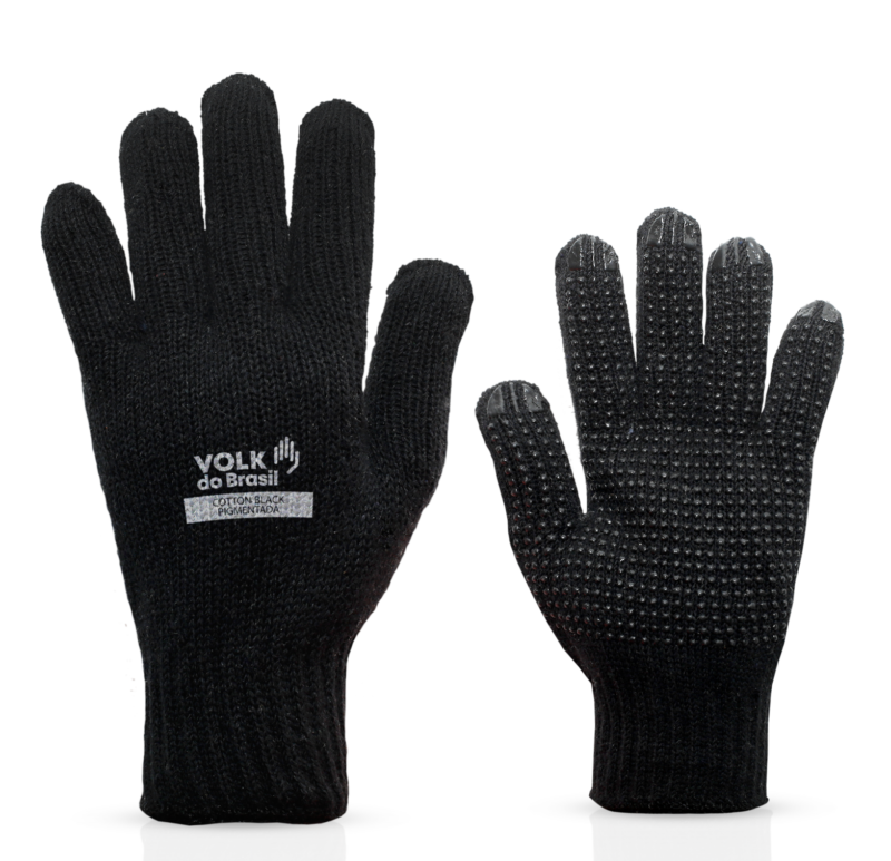 LUVA DE MALHA COTTON BLACK PIGMENTADA VOLK CA-36347 - Imagem 3